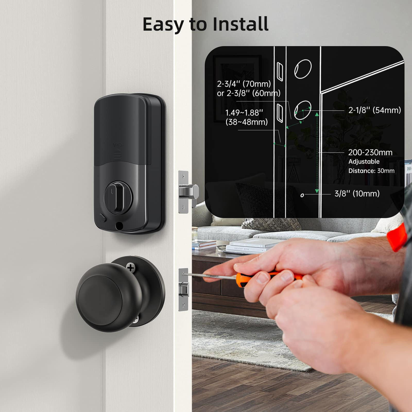 Nutomo thumbprint door lock - easy to install